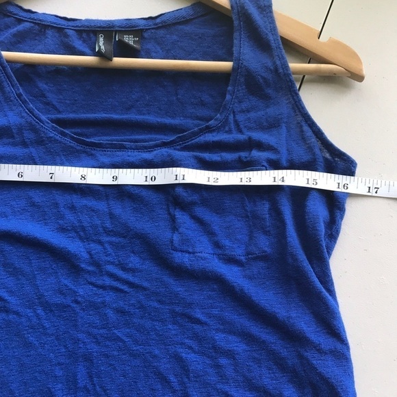 CYNTHIA Rowley blue linen sleeveless shirt sz XS oversized - Picture 5 of 8